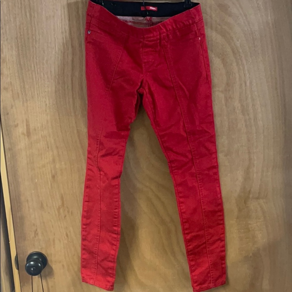 Red Elastic Waist Bongo Pants